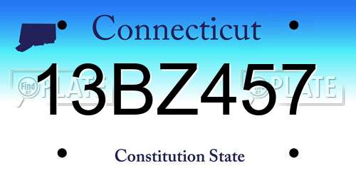 13BZ457 Connecticut License Plate