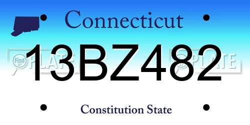 13BZ482 Connecticut License Plate