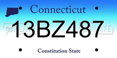 13BZ487 Connecticut License Plate