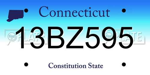 13BZ595 Connecticut License Plate