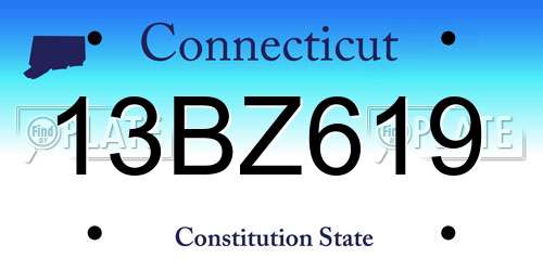 13BZ619 Connecticut License Plate