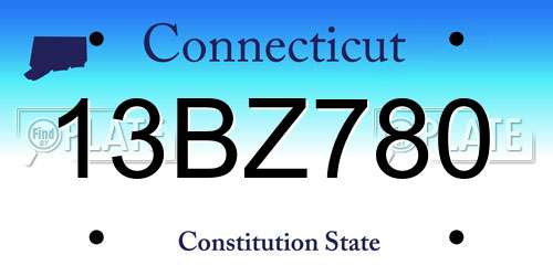 13BZ780 Connecticut License Plate