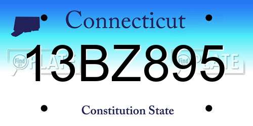 13BZ895 Connecticut License Plate