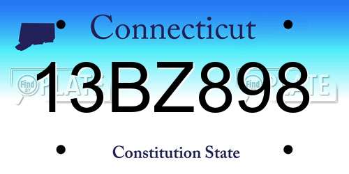 13BZ898 Connecticut License Plate