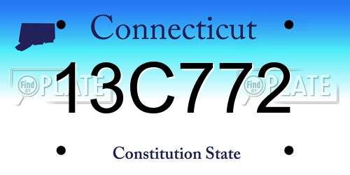 13C772 Connecticut License Plate