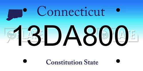 13DA800 Connecticut License Plate