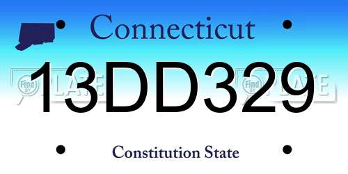 13DD329 Connecticut License Plate