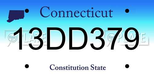 13DD379 Connecticut License Plate