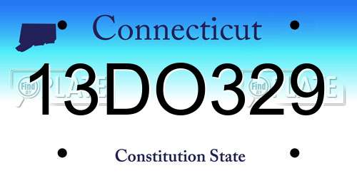 13DO329 Connecticut License Plate