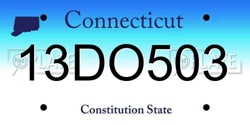13DO503 Connecticut License Plate