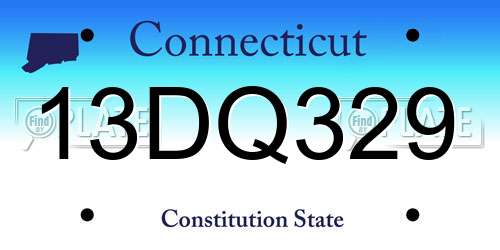 13DQ329 Connecticut License Plate