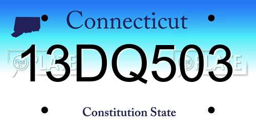 13DQ503 Connecticut License Plate