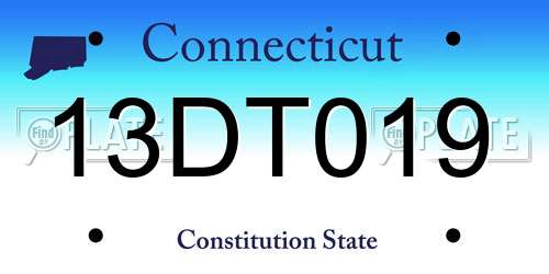 13DT019 Connecticut License Plate