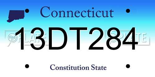 13DT284 Connecticut License Plate