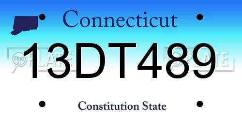 13DT489 Connecticut License Plate