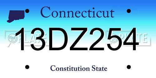 13DZ254 Connecticut License Plate