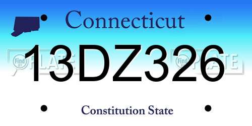 13DZ326 Connecticut License Plate