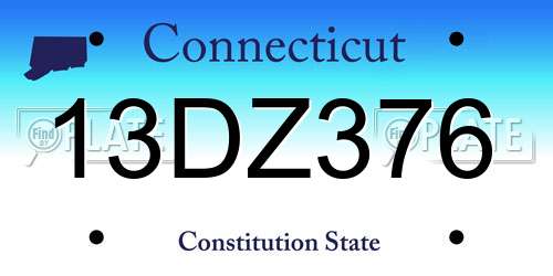 13DZ376 Connecticut License Plate