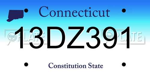 13DZ391 Connecticut License Plate