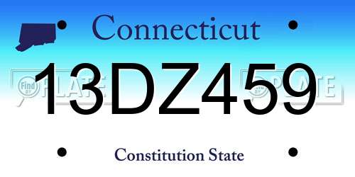 13DZ459 Connecticut License Plate