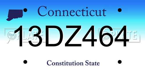 13DZ464 Connecticut License Plate