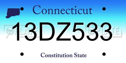 13DZ533 Connecticut License Plate