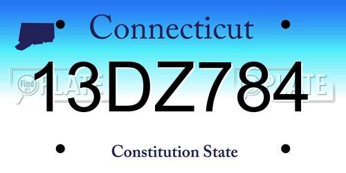 13DZ784 Connecticut License Plate