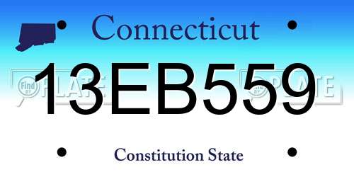 13EB559 Connecticut License Plate