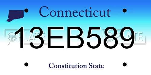 13EB589 Connecticut License Plate