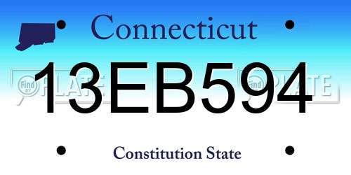 13EB594 Connecticut License Plate