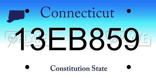 13EB859 Connecticut License Plate