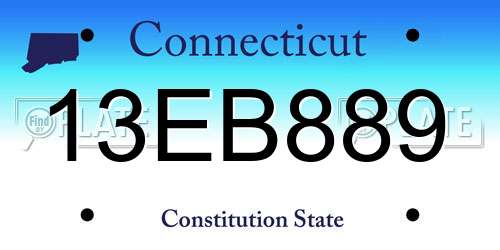 13EB889 Connecticut License Plate