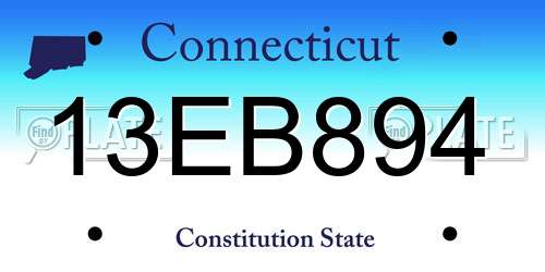 13EB894 Connecticut License Plate
