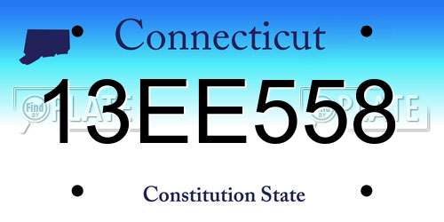 13EE558 Connecticut License Plate