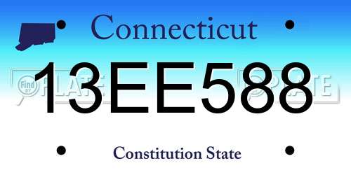 13EE588 Connecticut License Plate