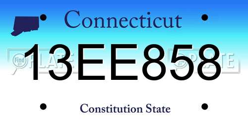 13EE858 Connecticut License Plate