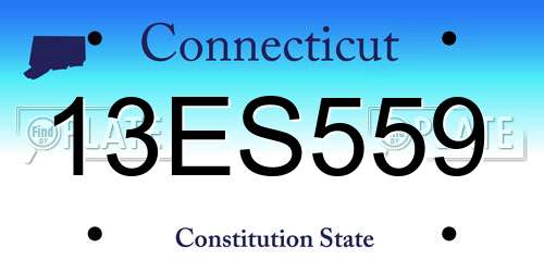 13ES559 Connecticut License Plate