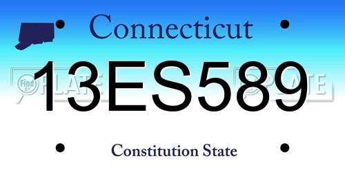 13ES589 Connecticut License Plate