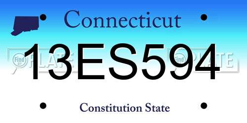 13ES594 Connecticut License Plate