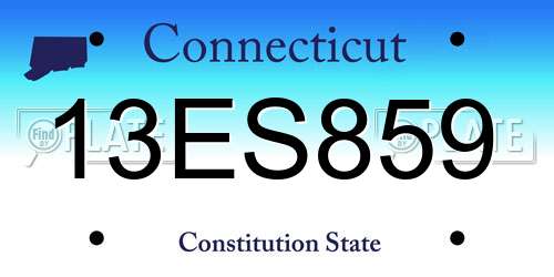 13ES859 Connecticut License Plate