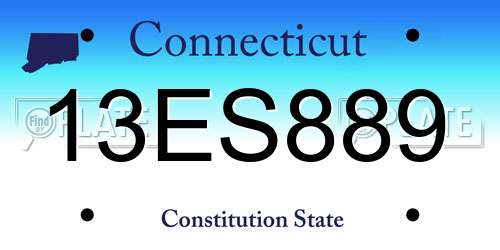 13ES889 Connecticut License Plate
