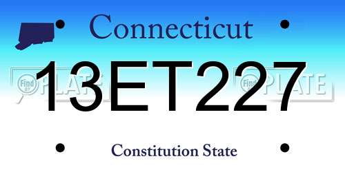 13ET227 Connecticut License Plate