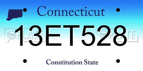 13ET528 Connecticut License Plate