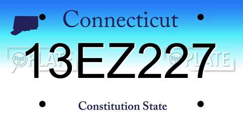 13EZ227 Connecticut License Plate
