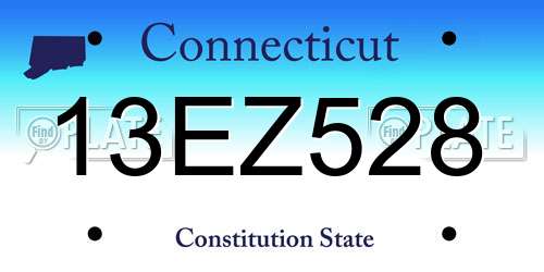 13EZ528 Connecticut License Plate