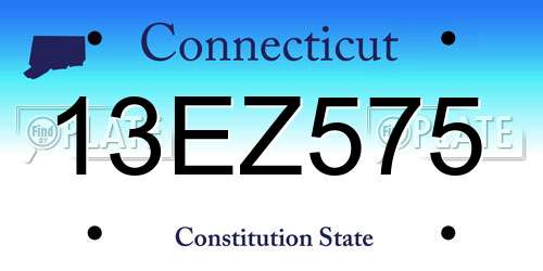 13EZ575 Connecticut License Plate