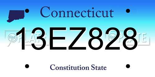 13EZ828 Connecticut License Plate