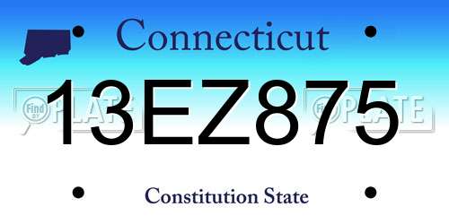 13EZ875 Connecticut License Plate