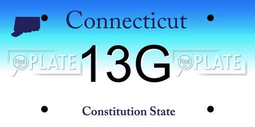 13G Connecticut License Plate