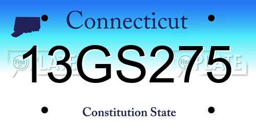 13GS275 Connecticut License Plate
